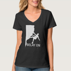 Camiseta Montañero asegurador asegurando al escalador arte