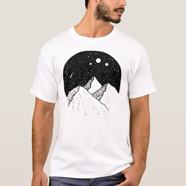 Camiseta Montanha Mística em Pontilhismo (Anverso)