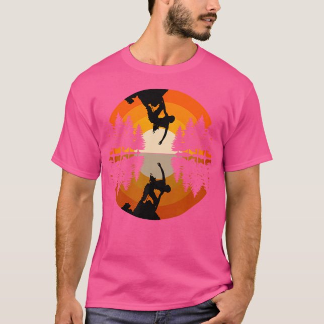 Camiseta Montañismo de las Montañas de Escala de Rocas - Si (Anverso)