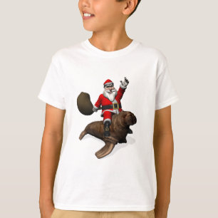 Camiseta Montar a caballo alegre de Papá Noel en morsa
