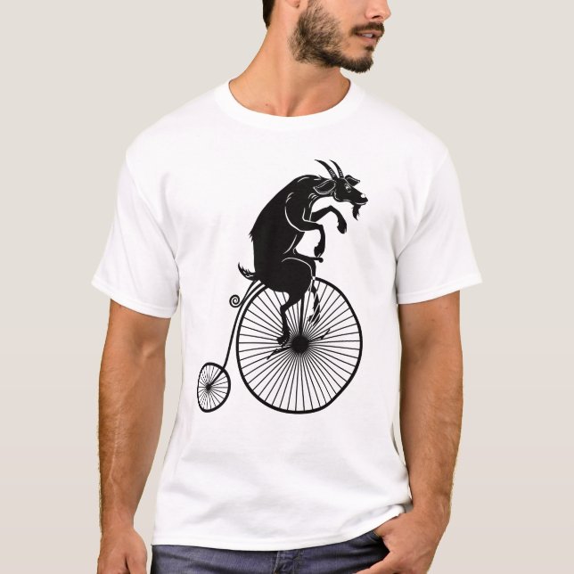 Camiseta Montar a caballo de la cabra en la bici del comino (Anverso)