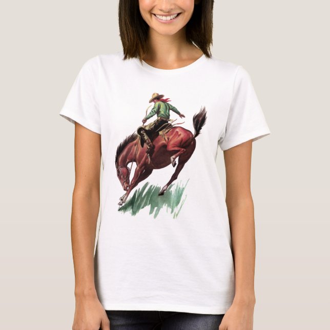 Camiseta Montar a caballo del Bronc de la silla de montar (Anverso)