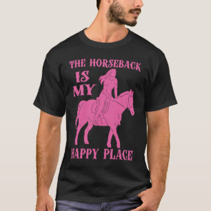 Camiseta Montar a caballo mi lugar feliz Salto de caballo