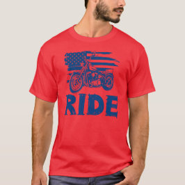 Camiseta Montar, Bandera Americana de Motociclista
