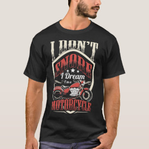 Camiseta Montar en bicicleta no me ronco, sueño ser motocic
