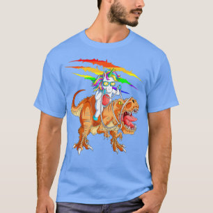 Camiseta Montar en Unicorn Dinosaurio TRex Para Niños Chica