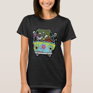 Camiseta Montar Hippie Van Halloween Disfraz Huesos Retro