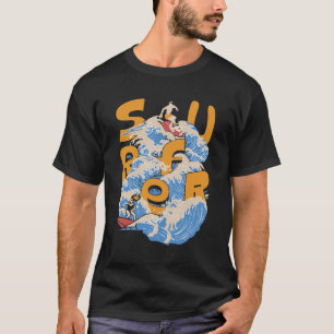Camiseta Montar las olas - Arte de tipografía de surf