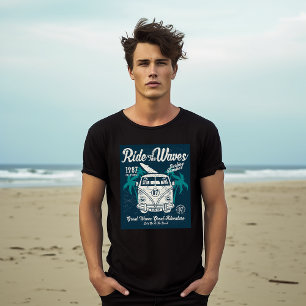 Camiseta Montar Las Olas Surf Retro