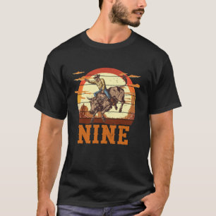 Camiseta Montar toros cumpleaños 9 años niño vaquero Ro
