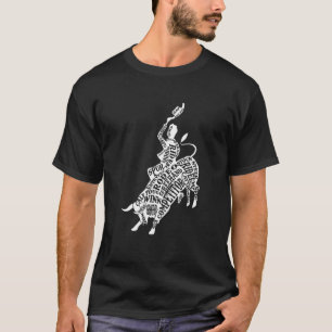 Camiseta Montar toros vaquero occidental rancho jinete de t