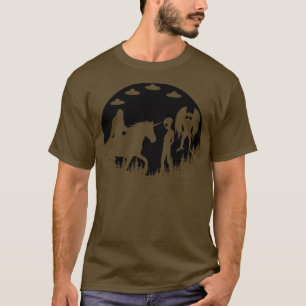 Camiseta Montar Unicornio Con Mothman Ufos Y