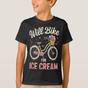 Camiseta Montaré en bicicleta por helado para chicas hombre