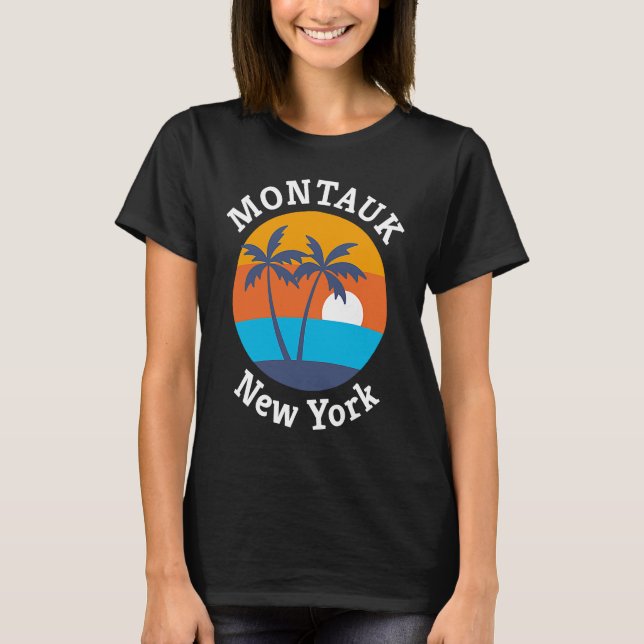 Camiseta Montauk Beach New York Summer Vacation Souvenir (Anverso)