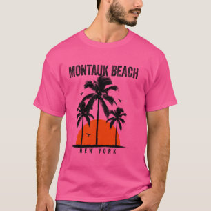 Camiseta Montauk Beach Surfing Surfboard New York
