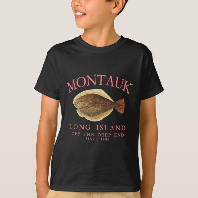 Camiseta Montauk En El Extremo Profundo Peach Lucky Fluke (Anverso)