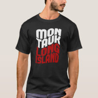 Camiseta Montauk Long Island - Blanco Rojo