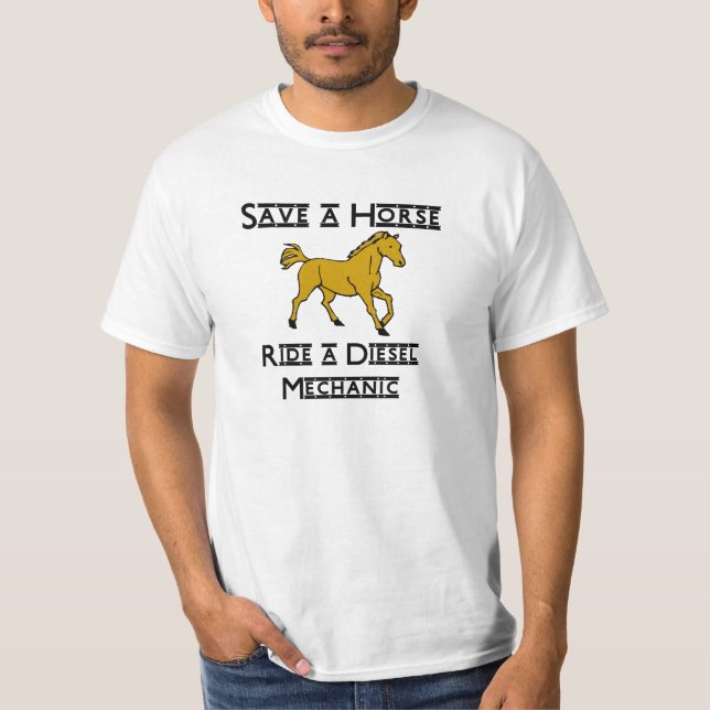 Camiseta monte a un mecánico diesel (Anverso)
