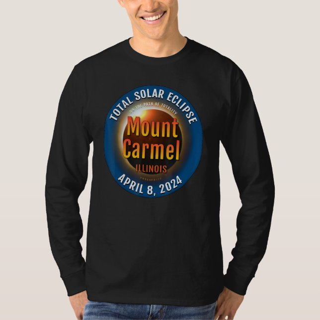 Camiseta Monte Carmelo Illinois IL Eclipse Total de Sol 202 (Anverso)