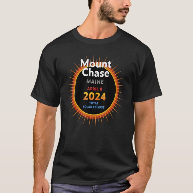Camiseta Monte Chase Maine ME Eclipse solar total 2024 2 (Anverso)