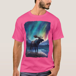 Camiseta Monte del paisaje de Moose Northern Light Aurora B