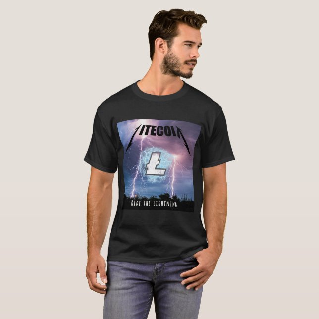 Camiseta Monte el relámpago con Litecoin (Anverso completo)