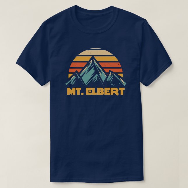 Camiseta Monte Elbert Colorado Retro Turquoise (Diseño del anverso)