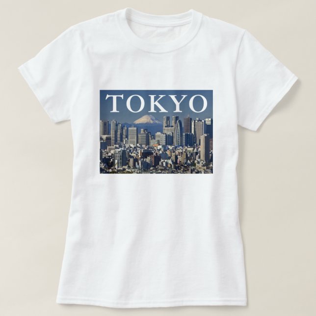 Camiseta Monte Fuji | Distrito de Shinjuku Skyline Tokio Ja (Diseño del anverso)