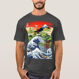 Camiseta Monte Fuji La Gran Ola Tsunami Kanagaw Japonés