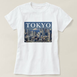 Camiseta Monte Fuji panorama del distrito de Shinjuku Tok