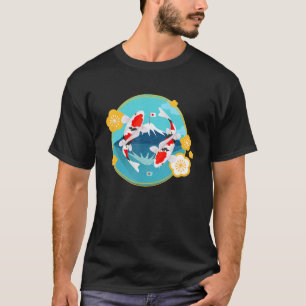 Camiseta Monte Fuji y carpa zen Carp agua estanque de peces