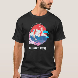 Camiseta Monte Fuji y koi carpa pez zen agua estanque de pe