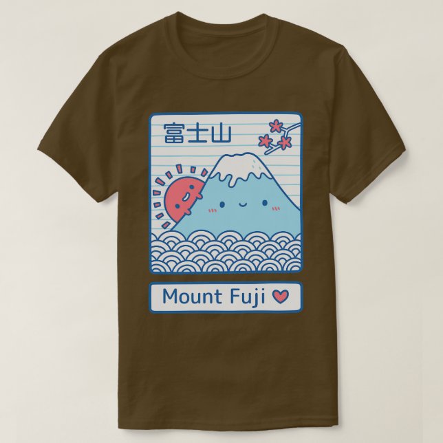 Camiseta Monte Fuji y Sol Kawaii (Diseño del anverso)