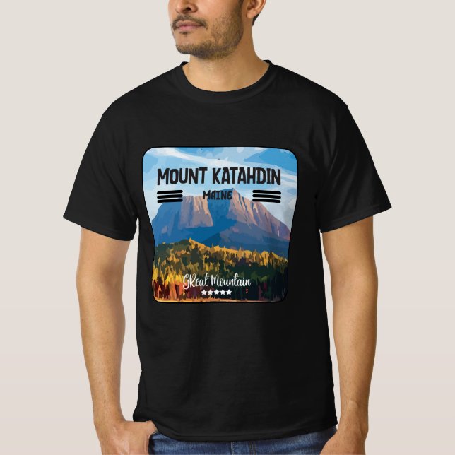 Camiseta Monte Katahdin en maine usa gran montaña (Anverso)