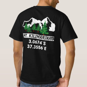 Camiseta Monte Kilimanjaro con coordenadas GPS