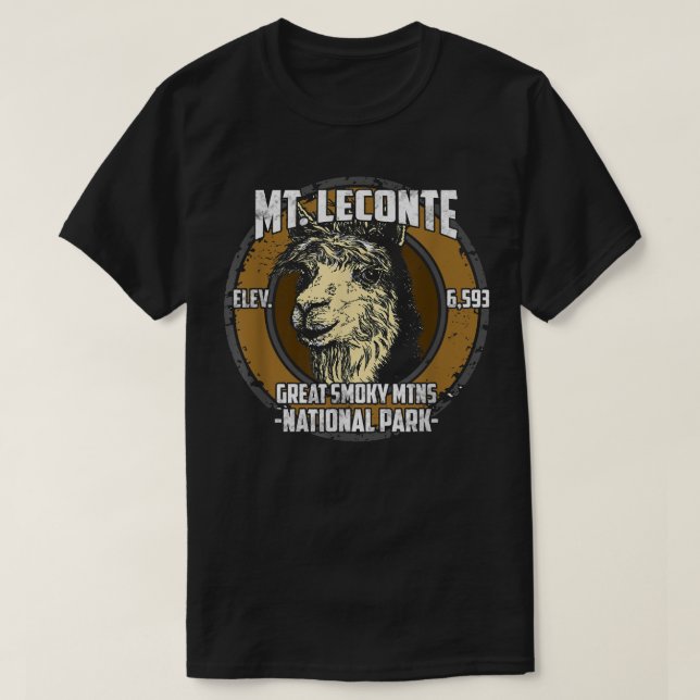 Camiseta Monte Mt LeConte Llama Montañas Ahumadas Alpaca T  (Diseño del anverso)