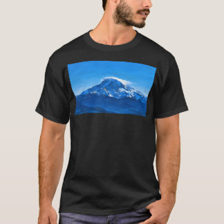 Camiseta Monte Rainier con nube lenticular (Impresionista