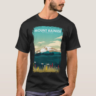 Camiseta Monte RainIer Parque Nacional Viaje Mínimo Vintage