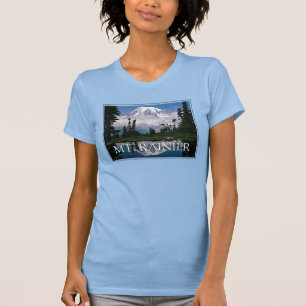 Camiseta Monte Rainier Reflejo en una laguna de montaña
