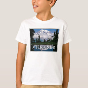 Camiseta Monte Rainier reflejo en una laguna de montaña