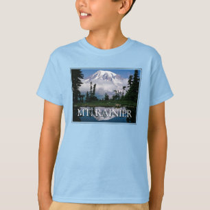Camiseta Monte Rainier Reflejo en una laguna de montaña