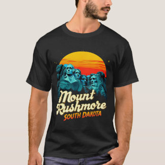 Camiseta Monte Retro Rushmore Badlands del estado de Dakota