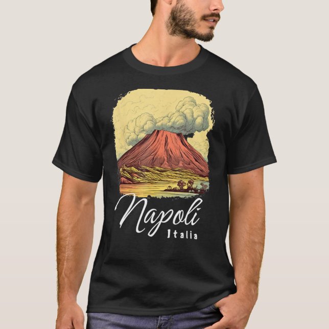 Camiseta Monte retro Vesubio Napoli Italia Nápoles Italia N (Anverso)