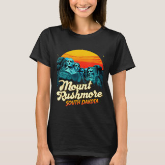 Camiseta Monte Rushmore Retro Badlands del estado de Dakota