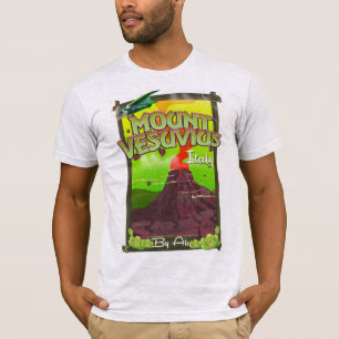 Camiseta Monte Vesubio volcán de dibujos animados italiano