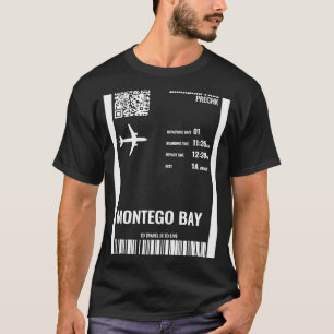 Camiseta Montego Bay Jamaica Boarding Pass Airline Ticket