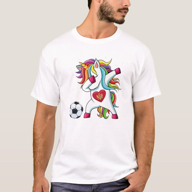 Camiseta Montenegro Dabbing Soccer Unicorn (Anverso)