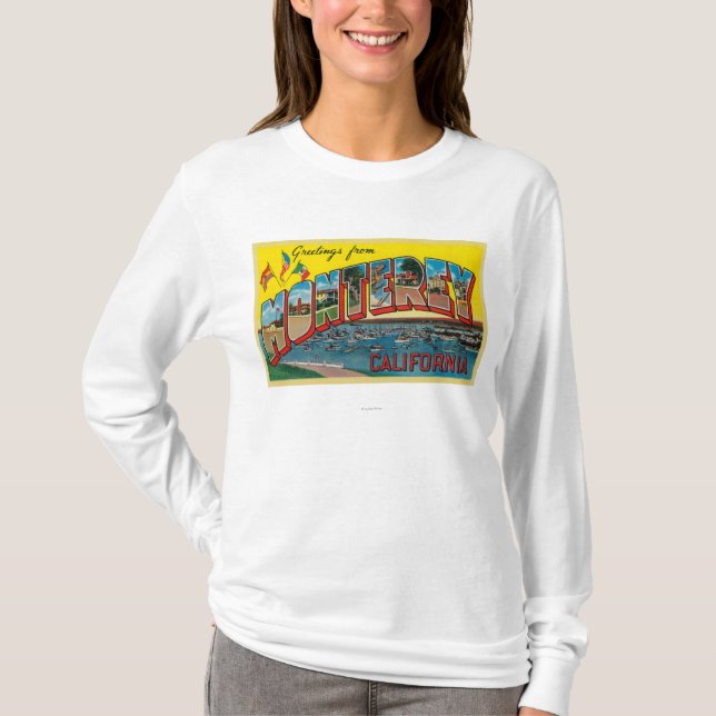 Camiseta Monterey, California - escenas grandes de la letra (Anverso)