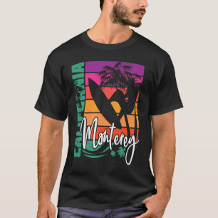 Camiseta Monterey California Retro Atardecer Playa Surfista