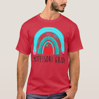 Camiseta Montessori Guide Rainbow Teachl Pencil School Edu